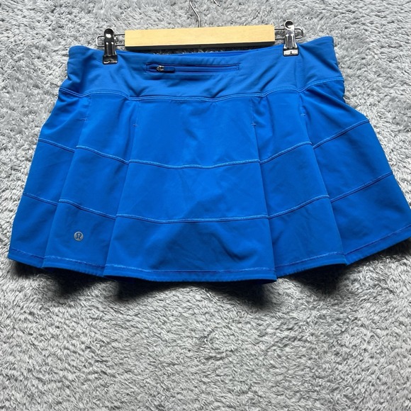 Lululemon Skort Womens 10 Blue Pace Rival Mid Rise Skirt Running Tennis Golf - Picture 7 of 12